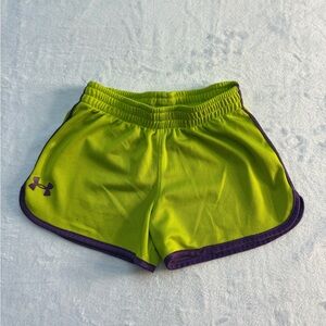 Under Armour Lime Green and Purple Little Girls Size 6 Athletic Shorts